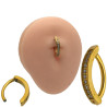 DORADO ARGOLLA OVALADA C/ LINEA DE CUBIC OMBLIGO PIERCING
