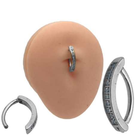 ARGOLLA OVALADA C/ LINEA DE CUBIC OMBLIGO PIERCING