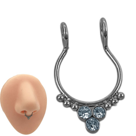 UNIDAD 8MM FALSA ARGOLLITA C/ 3 CUBIC DE NARIZ PIERCING
