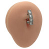 LINEA ANCHA DE 4 CUATRO CUBIC OMBLIGO PIERCING