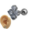 UNIDAD FLOR 4 CUATRO PETALOS DE CUBIC HELIX ROSCA INTERNA PIERCING