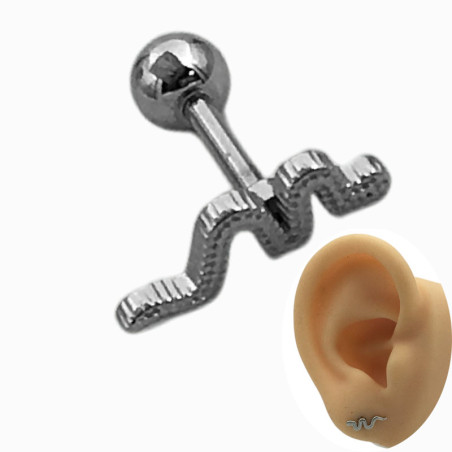 UNIDAD SERPIENTE C/ PUNTITOS RELIEVE HELIX ROSCA INTERNA PIERCING