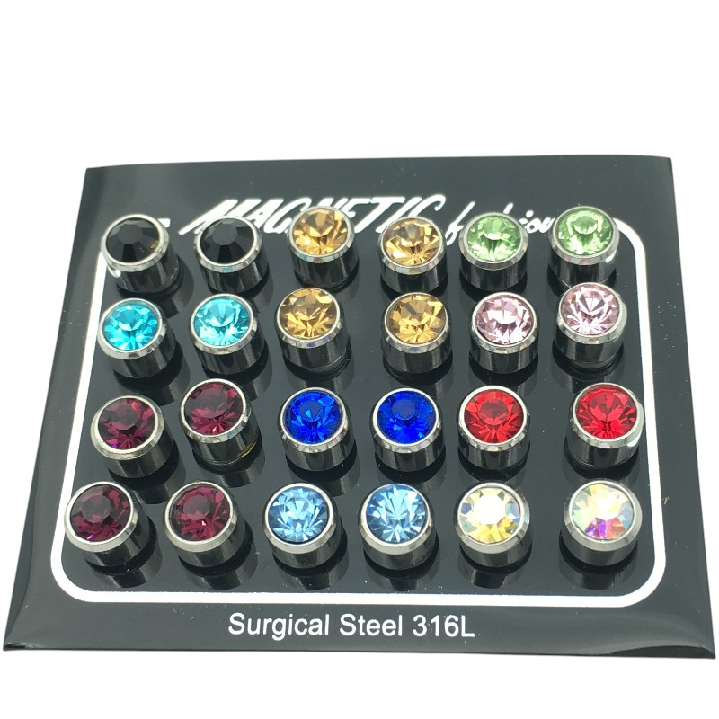 BLISTER BISELADOS COLOR 8MM x24 STRASS FACETADO STRASS COLOR IMANTADOS ARO