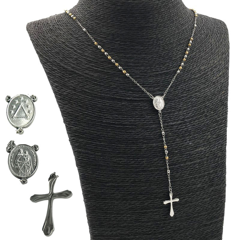 3MM COMBINADO ROSARIO C/ CRUZ LISA Y CENTRO VIRGEN SAN NICOLAS (UNISEX)