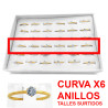 DORADO CURVA x6 ANILLOS CHICO BRILLANTE FLEJE REDONDO CUBIC ZIRCON ANILLO