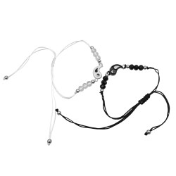 2 UNIDADES HILO BOLITAS CUENTAS Y  YING Y YANG PARA COMPARTIR SURTIDO COLOR PULSERA / TOBILLERA
