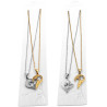 PACK CORAZONES TE AMO ACERO Y DORADO PARA COMPARTIR  45CM COLLAR