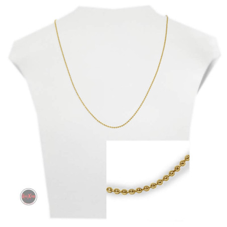 DORADO BOLITAS C/CIERRE CANOA 1.5MM-50CM CADENA