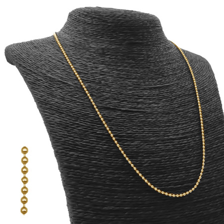 DORADO BOLITAS C/CIERRE CANOA 2.0MM-50CM CADENA