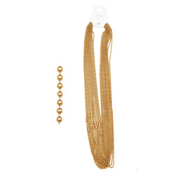 DORADO BOLITAS C/CIERRE CANOA 2.4MM-50CM CADENA