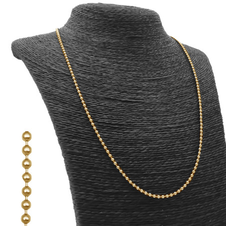 DORADO BOLITAS C/CIERRE CANOA 2.4MM-50CM CADENA