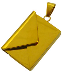 DORADO PREMIUM SOBRE DE CORREO C/ CHAPA PARA GRABAR 3D Y CIERRE IMANTADO DIJE