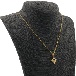 DORADO NUDO DE BRUJA C/ CIRCULO DE STRASS 45+5CM REGULABLE COLLAR