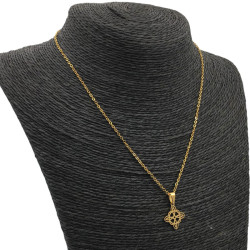 DORADO COLLAR NUDO DE BRUJA CALADO REDONDEADO 45+5CM REGULABLE COLLAR