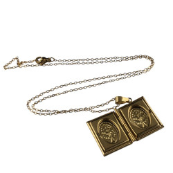 DORADO CADENA + RELICARIO RECTO LIBRO ARBOL DIJE