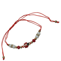 DORADO BLISTER x12 HILO VAQUITA DE SAN ANTONIO 2 DOS MOTIVOS REGULABLE PULSERA / TOBILLERA