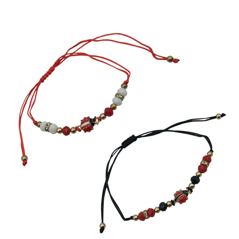 DOS 2 UNIDADES HILO VAQUITA DE SAN ANTONIO 2 DOS MOTIVOS REGULABLE PULSERA / TOBILLERA