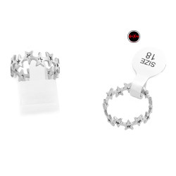 DOS CURVAS X12 ANILLOS 6 ESTRELLA CALADA Y 6 CORONA DE LAUREL ANILLO