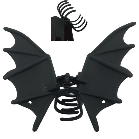 BROCHE MURCIELAGO NEGRO GRANDE COCODRILO