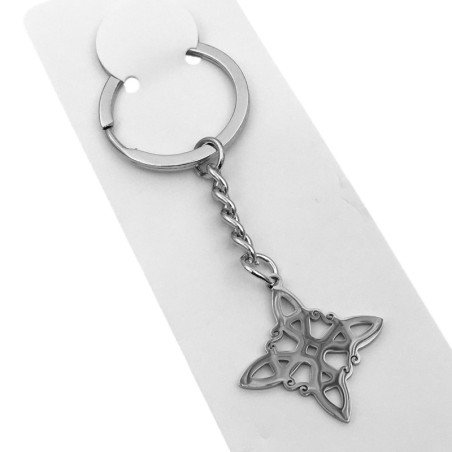 NUDO DE BRUJA PLANO CALADO ACERO QUIRURGICO LLAVERO