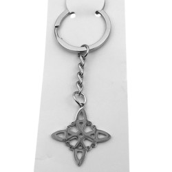 NUDO DE BRUJA PLANO CALADO ACERO QUIRURGICO LLAVERO