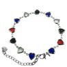 BOLITAS Y VARIOS COLORES CRISTAL CORAZONES DE COSTADO 18+5.5CM REGULABLE PULSERA