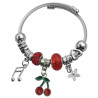 TIPO PANDORA CEREZA NOTA MUSICAL FLOR ROJO ESCLAVA PULSERA