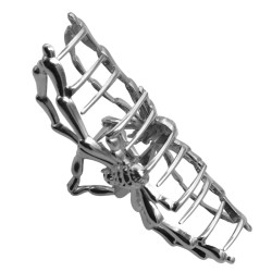 BROCHE PELO ARAÑA PLATEADA GRANDE COCODRILO