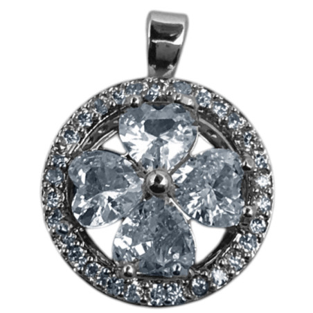 GIRATORIO CIRCULAR C/ FLOR CUBIC CRISTAL CUATRO PETALOS M:N1 DIJE