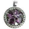 VIOLETA GIRATORIO CIRCULAR C/ FLOR CUBIC CRISTAL VIOLETA CUATRO PETALOS M:N1 DIJE