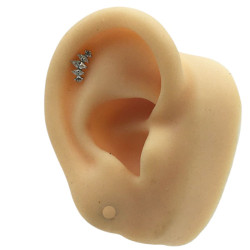 UNIDAD PIRAMIDE SEMILLAS CINCO CUBIC ZIRCON HELIX TREPADOR ROSCA INTERNA PIERCING