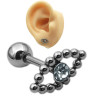 UNIDAD OJO DE BOLITAS C/ STRASS HELIX ROSCA INTERNA PIERCING