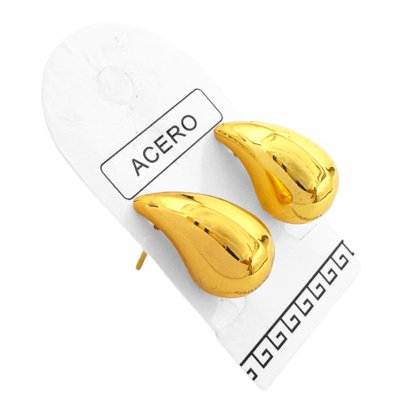 DORADO PAR GOTA MINI 3D 6.5*13MM PLASTICO BAÑADO AROS