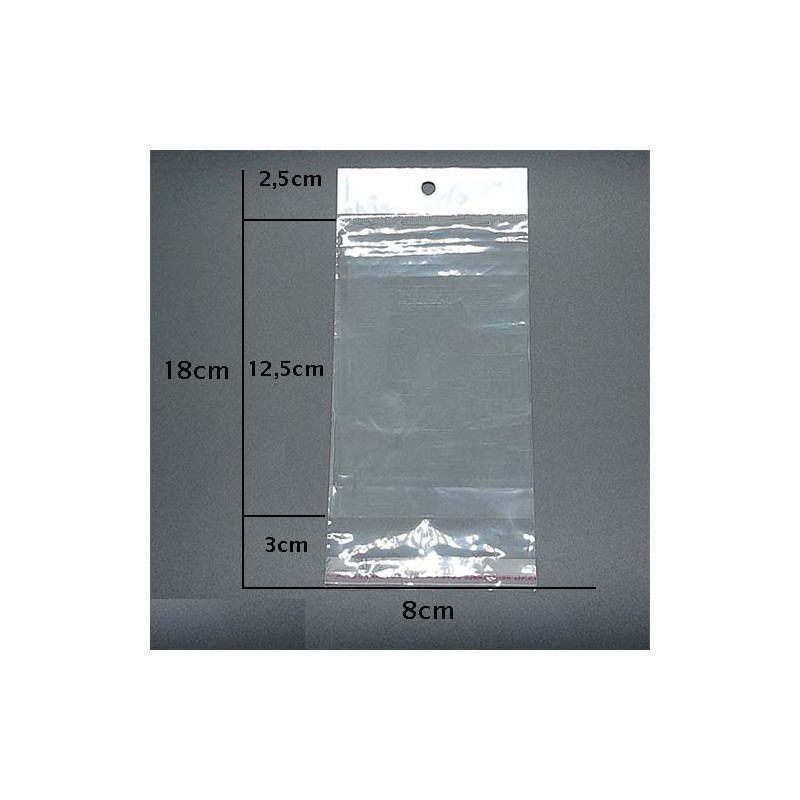 200 UNIDADES 8*18 CM BOLSITA BLISTERA PARA COLGAR AUTOADHESIVA