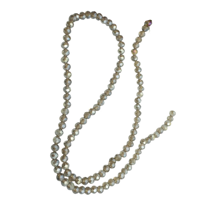 4MM FUME TRASLUCIDO AB TORNASOLADO CUENTA FACETADA PERFORADA VIDRIO TIRA