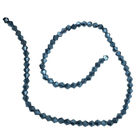 3MM CONO NEGRO GRAFITO PLENO AB TORNASOLADO FACETADO PERFORADO VIDRIO TIRA