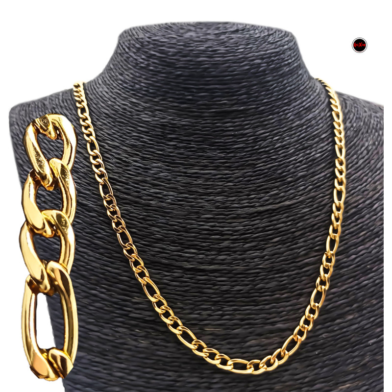 DORADO FIGARO PLANA 1.4NK (5MM APROX.) - 50 CM ACERO CADENA