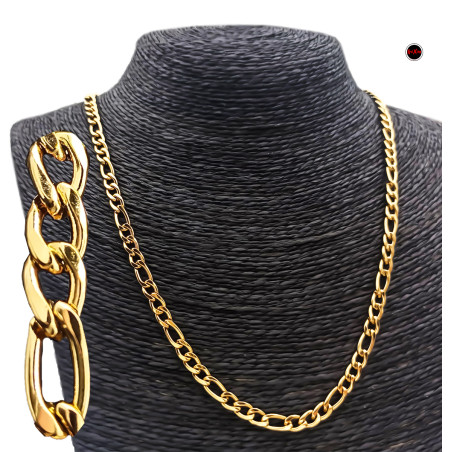 DORADO FIGARO PLANA 1.4NK (5MM APROX.) - 50 CM ACERO CADENA