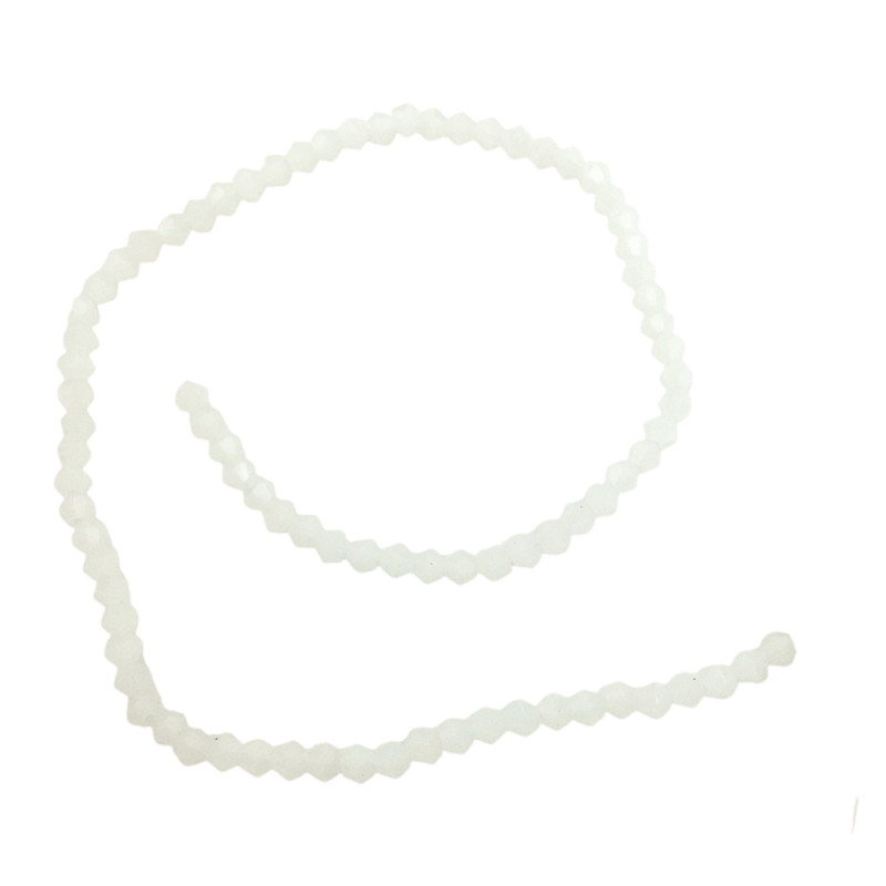 4MM CONO BLANCO VIA LACTEA FACETADO PERFORADO VIDRIO TIRA