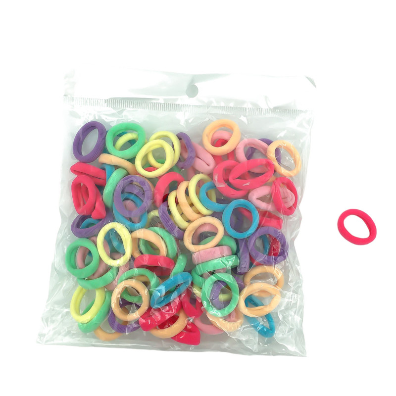 PACK x100 UNIDADES PASTELES MULTICOLOR 2.5CM DIAMETRO INTERNO SIN ESTIRAR C: 04 COLITAS