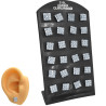 BLISTER x12 PARES CUADRADO CHICO 6MM C/ 9 STRASS ARO