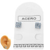 PAR CUADRADO CHICO 6MM C/ 9 STRASS ARO