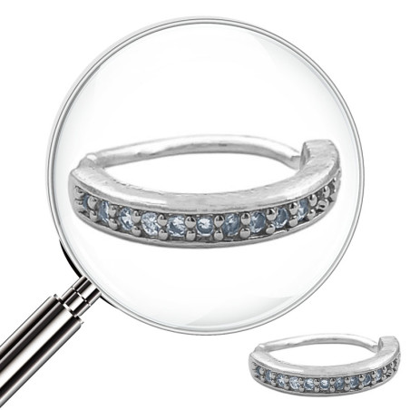 SEPTUM 12MM ARGOLLITA LINEA LATERAL C/ CUBIC DE NARIZ U OREJA PIERCING