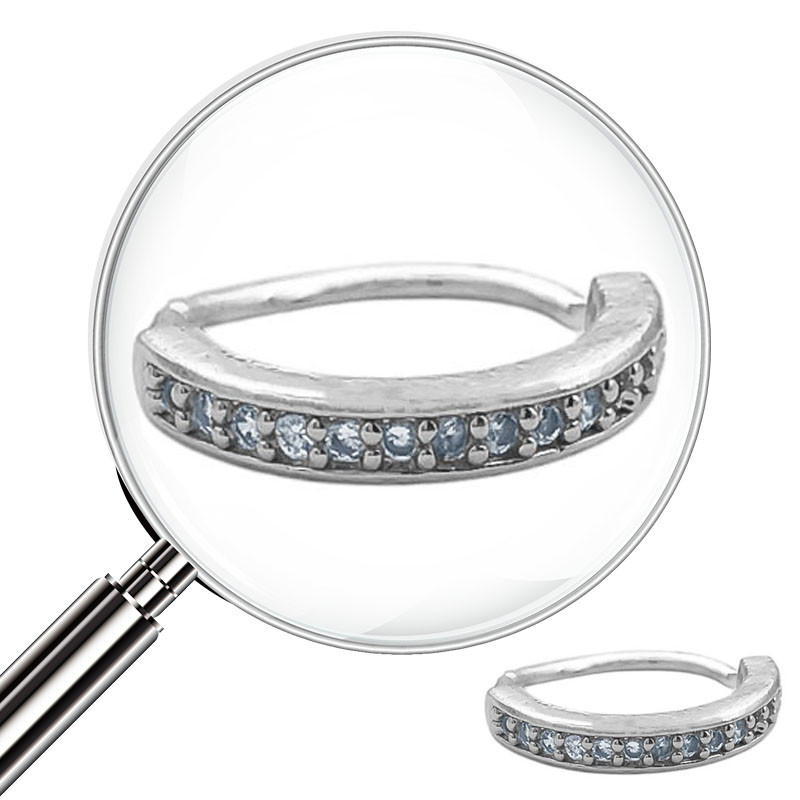 SEPTUM 14MM ARGOLLITA LINEA LATERAL C/ CUBIC DE NARIZ U OREJA PIERCING