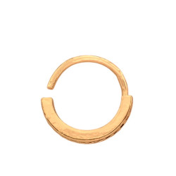 DORADO SEPTUM 14MM ARGOLLITA LINEA LATERAL C/ CUBIC DE NARIZ U OREJA PIERCING