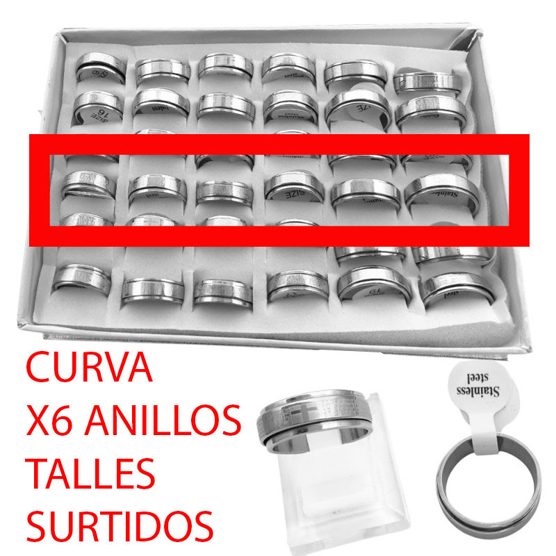 CURVA X6 ANILLOS ANILLOS GIRATORIO PADRE NUESTRO ANILLO