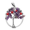 ARBOL DE LA VIDA EN OVALO C/ AMATISTA Y BOLITAS ROJAS DIJE