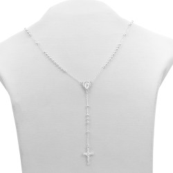 BLANCO 3MM ROSARIO C/ RECTA Y CRISTO (UNISEX)