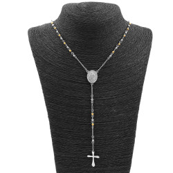 4MM COMBINADO ROSARIO C/ CRUZ LISA Y CENTRO VIRGEN DEL ROSARIO Y TRIANGULO SANTISIMA TRINIDAD (UNISEX)