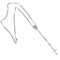 4MM COMBINADO ROSARIO C/ CRUZ LISA Y CENTRO VIRGEN DEL ROSARIO Y TRIANGULO SANTISIMA TRINIDAD (UNISEX)
